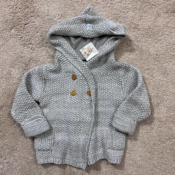 Beba Bean Other - Beba Bean Crochet Knit Hoodie Cardigan Sweater Baby 12-18 Months